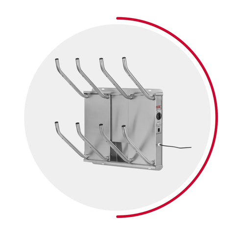 oskari BORA® 4 breit - Elektrischer Schuhtrockner für 4 Paar Schuhe - OSKARI mit Warmluft für Stiefel, Schuhe, Skischuhe, Fußballschuhe